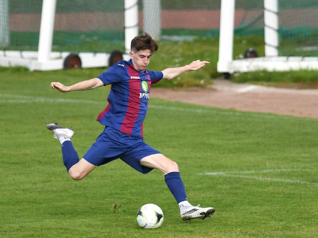 Joe Johnson netted US Portsmouth's second goal in their 2-1 Wessex Premier success at Hythe & Dibden. Picture: Neil Marshall