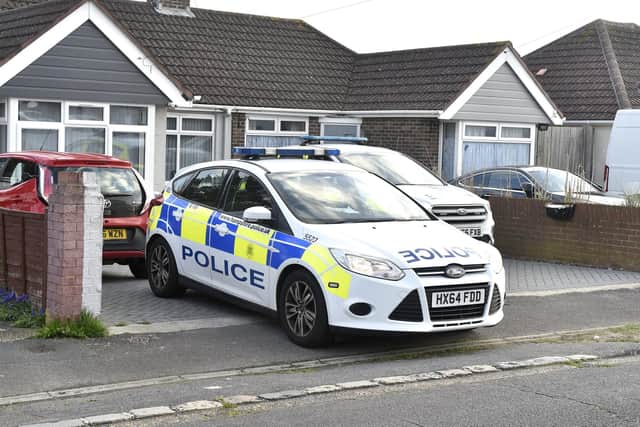 Police at a property in The Crossway, Portchester.
Picture: Sarah Standing (180423-2107)