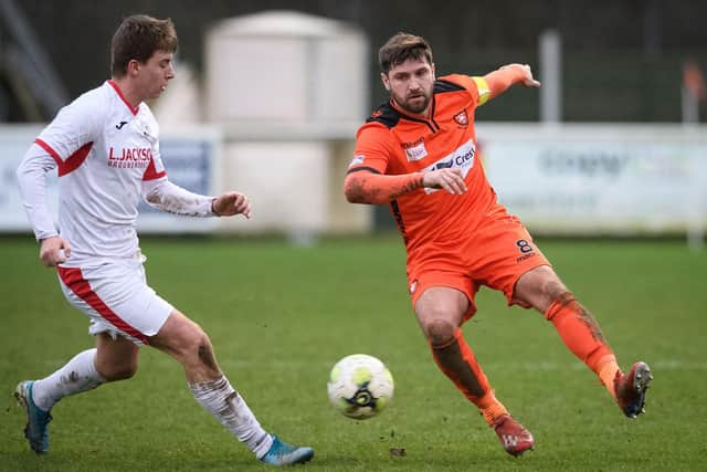 Steve Ramsey, right, in action for AFC Portchester. Picture: Keith Woodland