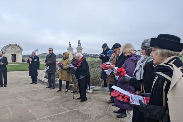 The attendees at the memorial service. Picture: Emily Turner