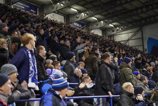 Pompey fans backed their team to a crucial Championship survival win over Cardiff last night.