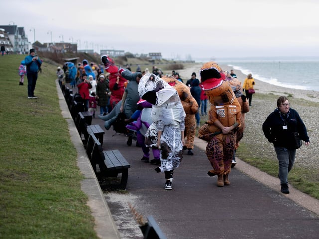 Graeme Lloyd and Tommy Russell completed their 15,000 steps a day challenge throughout January in aid of Motor Neurone Disease Association. For the last mile they were joined by supporters.