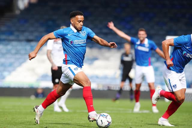 Former Norwich man Louis Thompson is currently trialling for Pompey - and featured off the bench in Saturday's 2-0 win over Peterborough. Picture: Joe Pepler