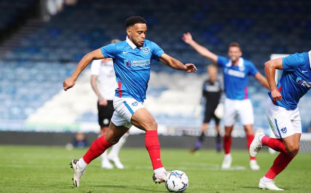 Former Norwich man Louis Thompson is currently trialling for Pompey - and featured off the bench in Saturday's 2-0 win over Peterborough. Picture: Joe Pepler