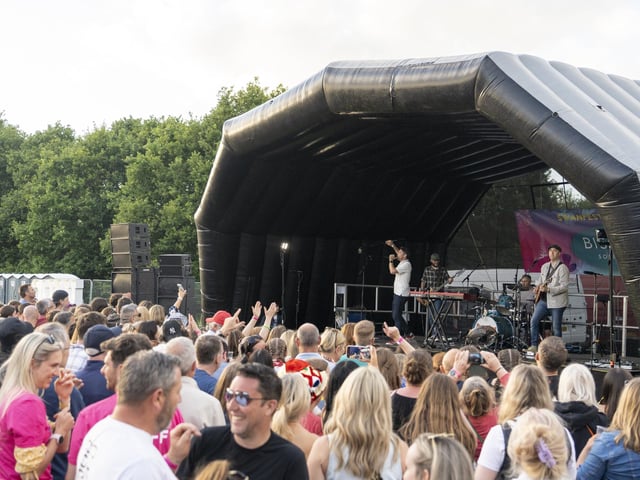 Festival goers enjoying the music at Swanfest 2024