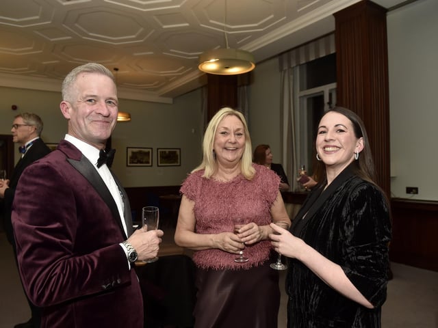 (l-r) Gary Blurton, regional director of central and southern regions for National World, with Liz Wiffin and Nina Tennant. Picture: Sarah Standing (270325-1218)