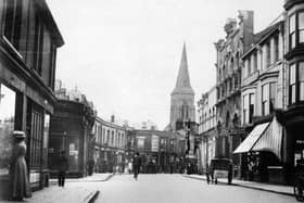 An Edwardian Southsea scene looking west along Marmion Road from Victoria Road South. First left is Lennox Road North. Undated