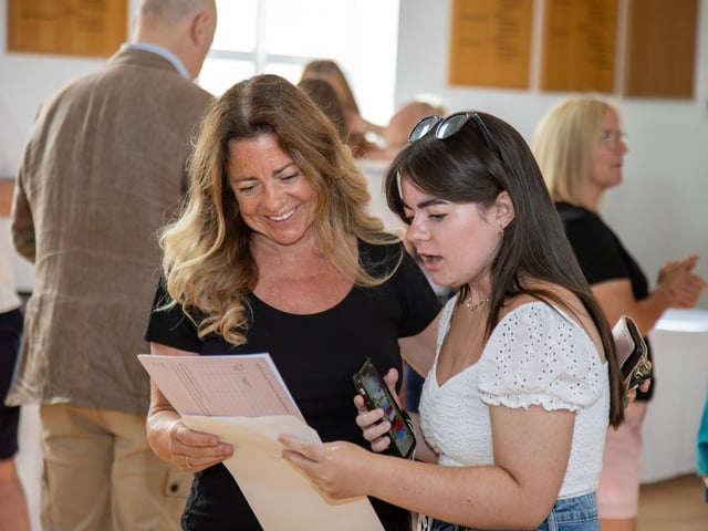 Students found out their A Level results this morning at Portsmouth High School as they prepare for their next steps in education.Pictured - Students opening their A Level results Photos by Alex Shute