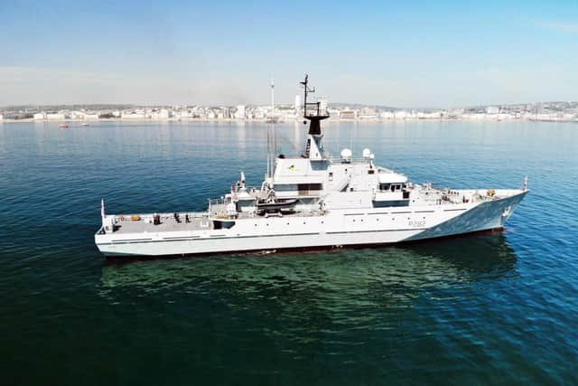 HMS Severn as she sailed past Brighton. Photo: Royal Navy