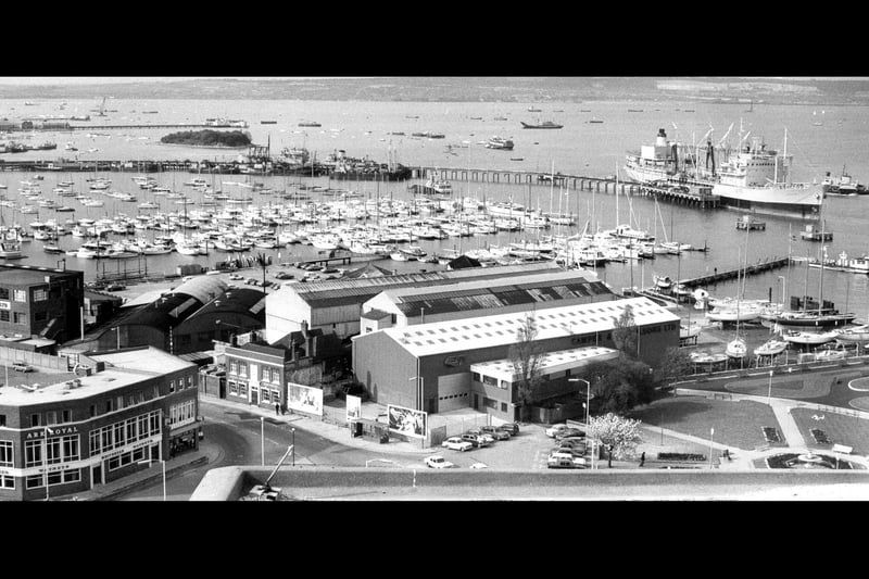 A view of Gosport Harbour fropm Tower flats in May 1975. The News PP3283