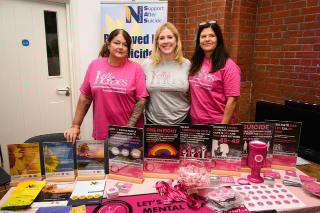 Pictured is: Justine, Katie, Rachael from Kellys heroes, a suicide and bereavement counselling service.
Picture: Keith Woodland