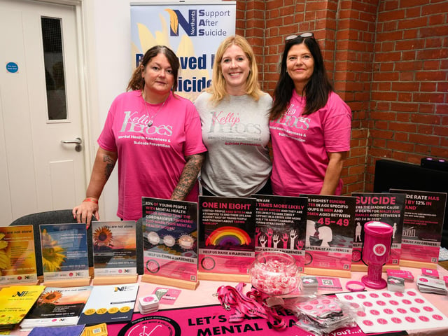 Pictured is: Justine, Katie, Rachael from Kellys heroes, a suicide and bereavement counselling service.

Picture: Keith Woodland