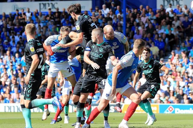 Connot Ogilvie puts Pompey 1-0 up on 32 minutes     Picture: Simon Roe