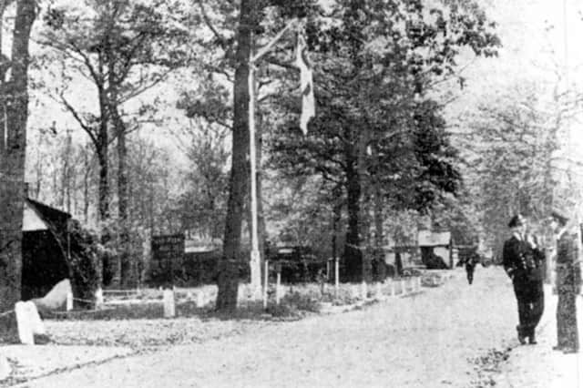 With the white ensign rigged on the gaff of the flagpole, this was the path leading through Stockheath Naval Camp. Picture: The News archive