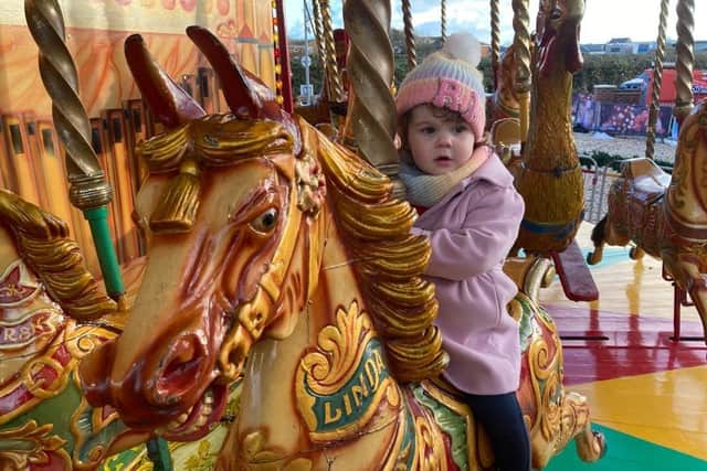 Rosanna Morton, aged two, at Bunn Leisure's Winter Wonderland 