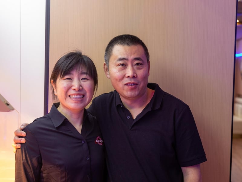 Vicky Sun (40) and husband Ping Sun (45) owners of the Mayfair Chinese Restaurant in Guildhall Square on their opening day. Picture: Mike Cooter (081224)
