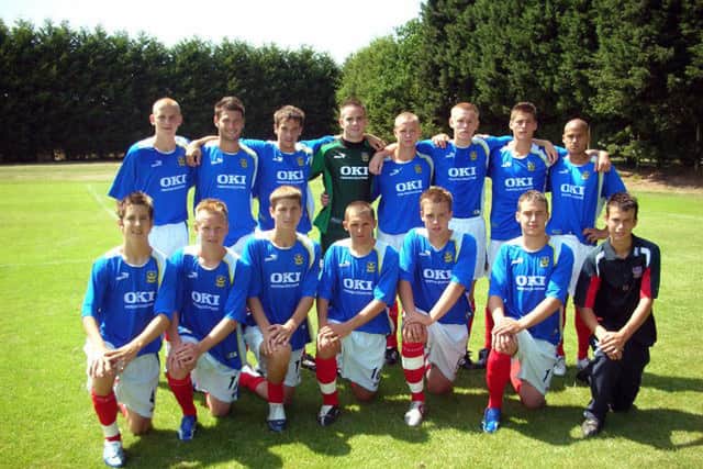 Steve Ramsey, front row third left, in a Pompey Academy under-18s team picture in 2007. Matt Ritchie, front row second left, and Joel Ward, back row second right, are also in the photograph.