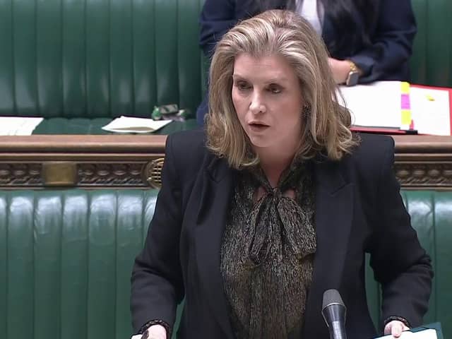 Leader of the House of Commons Penny Mordaunt speaking in parliament.