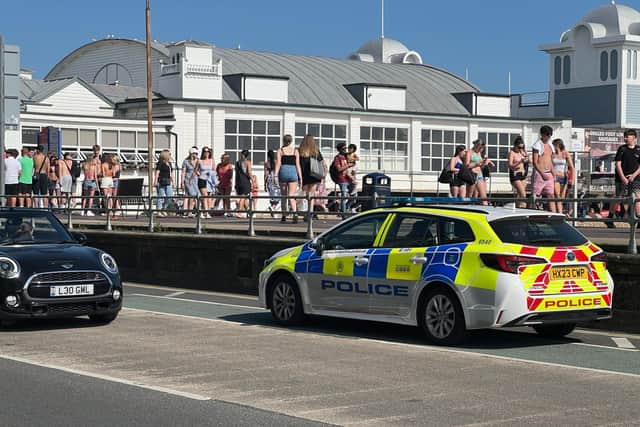 Police presence in South Parade Pier at the weekend