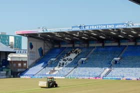 Work on installing 1,500 rail seats into the Fratton End commenced this week. Picture: Habibur Rahman
