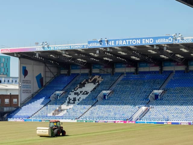 Work on installing 1,500 rail seats into the Fratton End commenced this week. Picture: Habibur Rahman