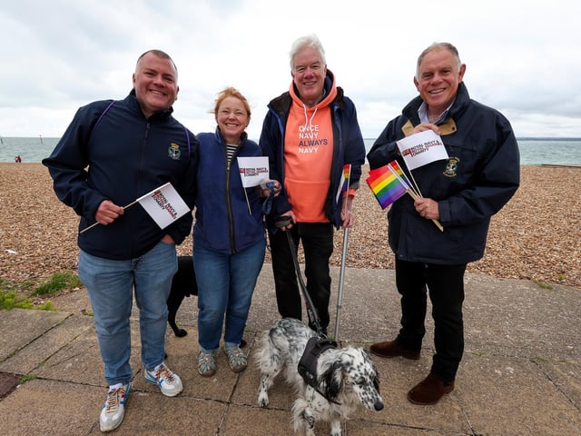 From left, Nick Purkis, Sarah Bewley, Mike Gray and Bill Oliphant, all of the Royal Naval Association. Picture: Chris Moorhouse (070625-037)