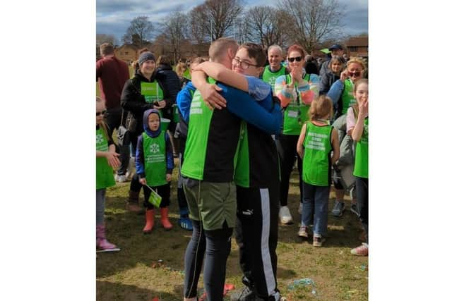 Nathan Tracey has completed his 24 hour non stop running challenge for Portsmouth Down Syndrome Association. 
Picture credit: Melanie Tracey