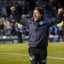 Danny Cowley celebrates after Pompey's stunning comeback earnt a 3-2 success over Wigan at Fratton Park. Picture: Jason Brown/ProSportsImages