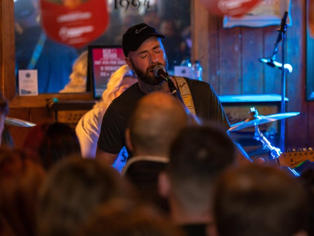 Hooli playing to a packed house in The Wine Vaults. Picture: Mike Cooter (040223)