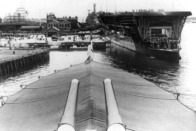 HMS Furious at Navy Days in Portsmouth, probably 1927.