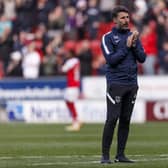 Danny Cowley applauds the Pompey fans after the Rotherham battering (Photo by Daniel Chesterton/phcimages.com)