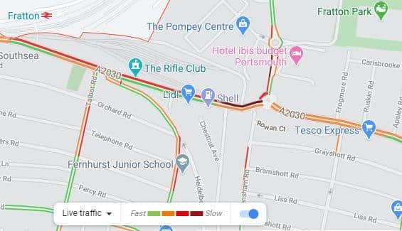 Heavy traffic on Goldsmith Avenue as McDonald's reopens. Picture: Google Traffic Maps