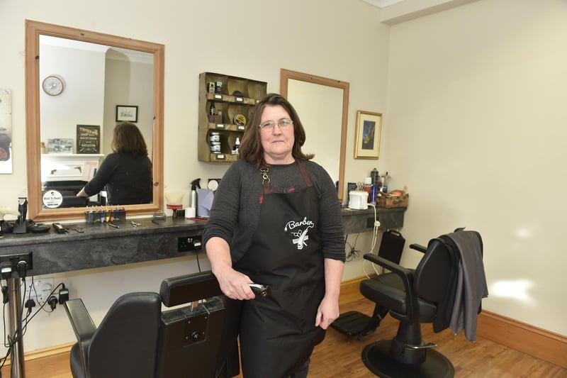 Alverstoke village has a high percentage of female business owners.
Pictured is: The Village Barbershop owner Lisa Tilley.
Picture: Sarah Standing (180124-5247)