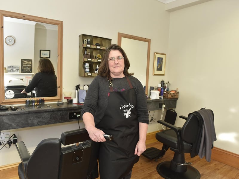 Alverstoke village has a high percentage of female business owners.
Pictured is: The Village Barbershop owner Lisa Tilley.
Picture: Sarah Standing (180124-5247)