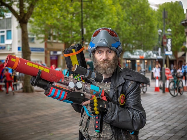 Local CosPlay legend Hamish 'Wolfey' Stewart, 63, as Strontium Dog