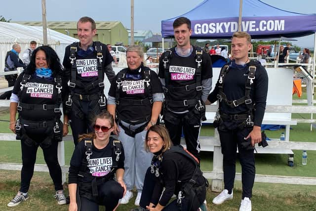 A team skydived to raise money in memory of Bradley Coombes.
Picturerd back row left to right - Natalie Jutla, Tim Godfrey, Caroline Mousdale, Callum Spencer and Ben Holt
Front row left to right - Abigail Taylor and Amalia Gomez Lopez.