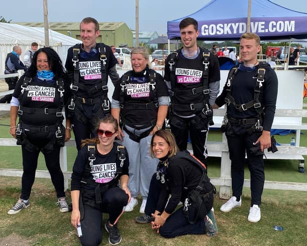 A team skydived to raise money in memory of Bradley Coombes.
Picturerd back row left to right - Natalie Jutla, Tim Godfrey, Caroline Mousdale, Callum Spencer and Ben Holt
Front row left to right - Abigail Taylor and Amalia Gomez Lopez.