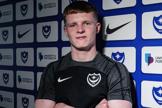 Terry Devlin has joined Pompey on a three-year deal from Glentoran. Pic: Portsmouth FC
