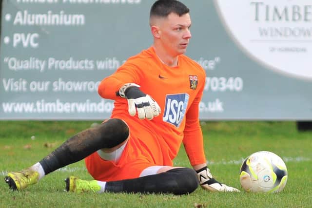 Declan McCarthy was the sixth goalkeeper used by Fareham this season. Picture: Martyn White