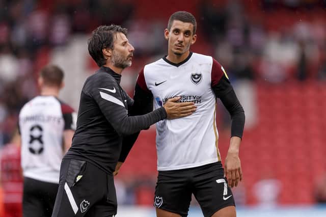 Danny Cowley has been impressed by Gassan Ahadme's attitude as he attempts to force his way back into Pompey's squad. Picture: Daniel Chesterton/PinPep