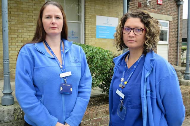 Carly Hobbs, operations manager at Portsdown Group Practice, with GP Dr Sarah Swindells. Picture: Ben Fishwick