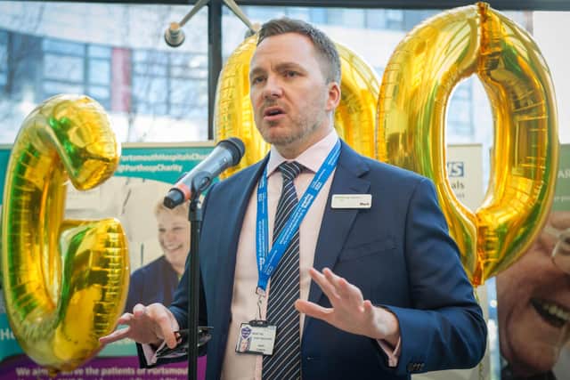 Mark Cubbon giving a speech. Picture: Habibur Rahman