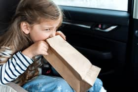 Bet Steve wishes he'd given Mary a sick bag before she redecorated their car. Picture by Shutterstock