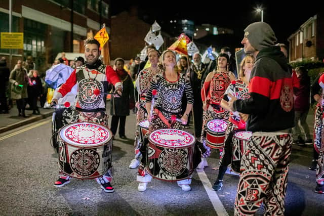 Festival of Light Lantern Parade at Fratton, Portsmouth on Friday 18th November 2022

Pictured: Batala band leading the parade from Victory Business Centre

Picture: Habibur Rahman