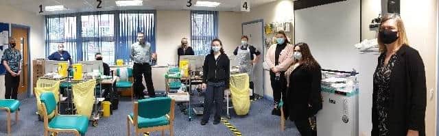 Lake Road Surgery welcomes the arrival of donations of food and drinks for vaccination volnteers and staff.