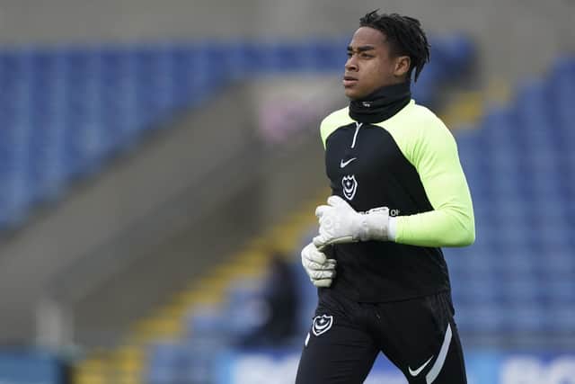 Josh Oluwayemi starts for Pompey against Wycombe in their final match of the season. Picture: Jason Brown/ProSportsImages