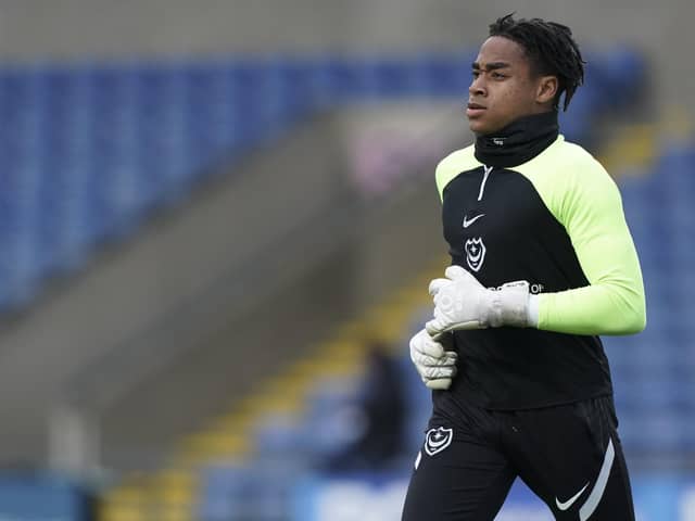 Josh Oluwayemi starts for Pompey against Wycombe in their final match of the season. Picture: Jason Brown/ProSportsImages