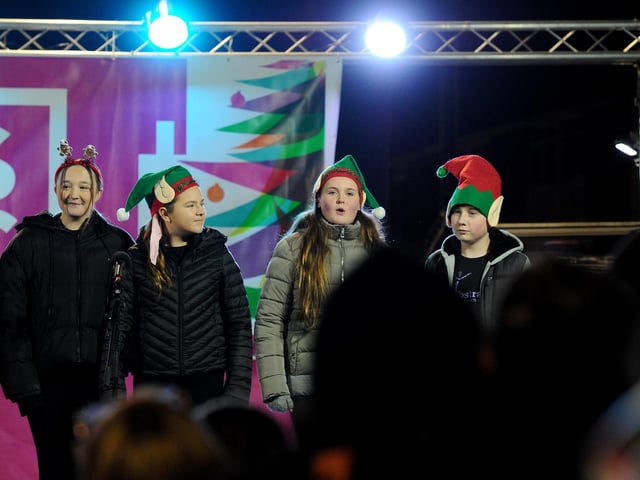 Christmas lights in Palmerston Road, Southsea, were switched on during the evening of Thursday, November 21, 2024. Picture: Sarah Standing (211124-8781)