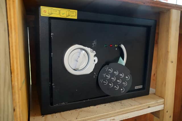 The damaged safe at Copnor Men's Shed in Walsall Road. Picture: Richard Brown