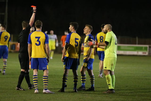 A Laverstock player is sent off. Picture by Nathan Lipsham
